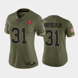 Women's Tampa Bay Buccaneers Antoine Winfield Jr. Olive 2022 Salute To Service Limited Jersey