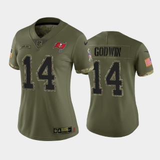 Women's Tampa Bay Buccaneers Chris Godwin Olive 2022 Salute To Service Limited Jersey