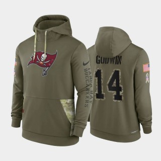 Buccaneers Chris Godwin NO. 14 2022 Salute To Service Therma Performance Olive Hoodie