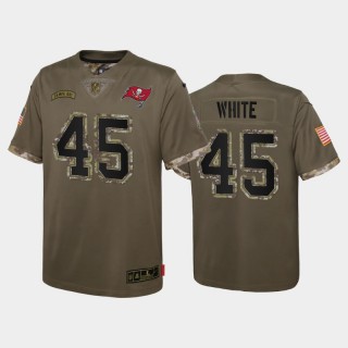 Tampa Bay Buccaneers Devin White Olive 2022 Salute To Service Youth Limited Jersey
