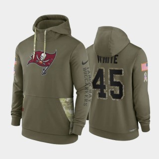 Buccaneers Devin White NO. 45 2022 Salute To Service Therma Performance Olive Hoodie