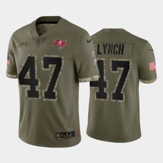 Tampa Bay Buccaneers John Lynch 2022 Salute To Service Limited Retired Player Jersey - Olive