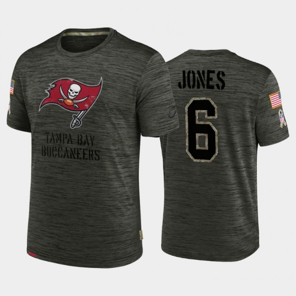 Julio Jones #6 Buccaneers Brown 2022 Salute To Service Velocity T-Shirt