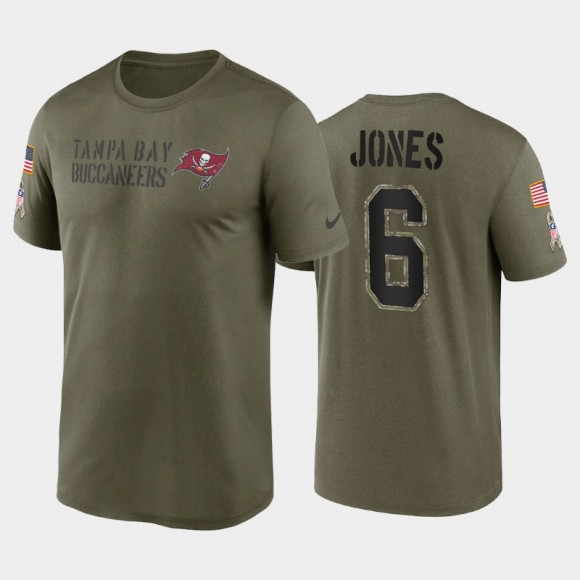 Julio Jones #6 Buccaneers Olive 2022 Salute To Service Legend T-Shirt