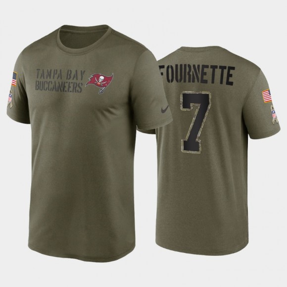 Leonard Fournette #7 Buccaneers Olive 2022 Salute To Service Legend T-Shirt