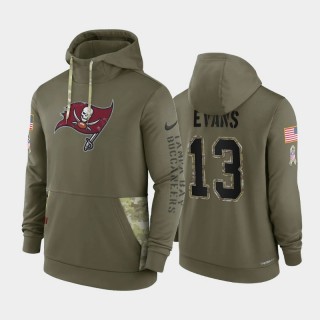 Buccaneers Mike Evans NO. 13 2022 Salute To Service Therma Performance Olive Hoodie
