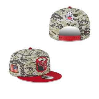 2023 Salute To Service Veterans Buccaneers Camo Scarlet Snapback Hat