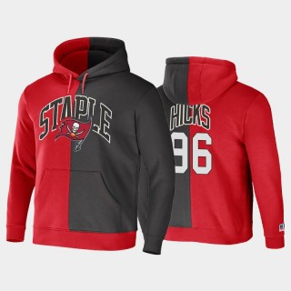 Akiem Hicks Tampa Bay Buccaneers Split Logo Pullover Hoodie - Red Black