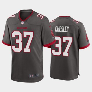 Men's Buccaneers #37 Anthony Chesley Game Jersey - Pewter