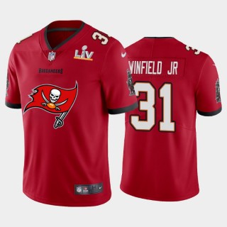 Antoine Winfield Jr. Buccaneers Red Super Bowl LV Champions Primary Logo Vapor Limited Jersey