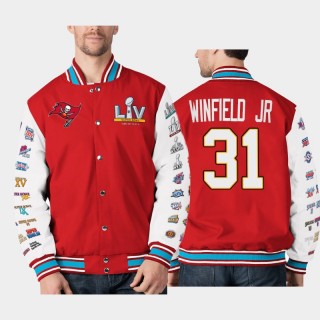 Buccaneers Antoine Winfield Jr. Super Bowl LV Commemorative Jacket - Red White