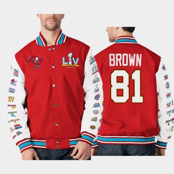 Buccaneers Antonio Brown Super Bowl LV Commemorative Jacket - Red White