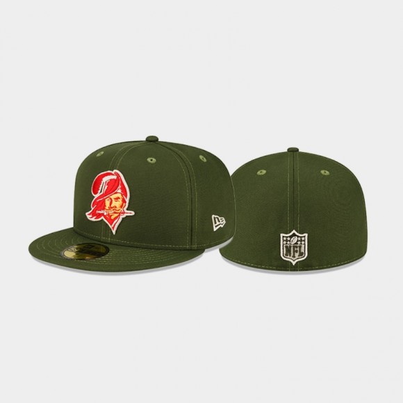 Tampa Bay Buccaneers Team Logo 59FIFTY Fitted Hat - Olive