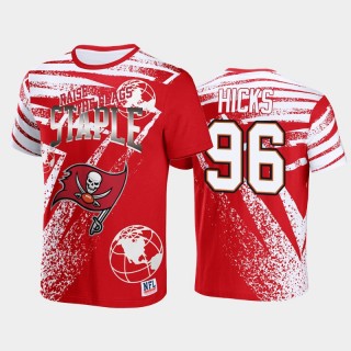 Men's Tampa Bay Buccaneers Akiem Hicks Red All Over Print T-Shirt