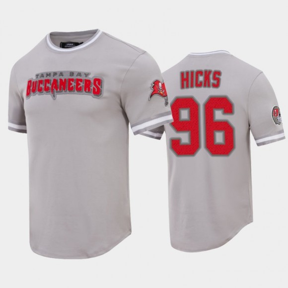 Tampa Bay Buccaneers Akiem Hicks Gray Classic Chenille Team Logo T-Shirt