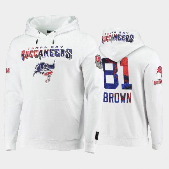 Antonio Brown #81 Buccaneers White 2021 Independence Day Americana Pullover Hoodie