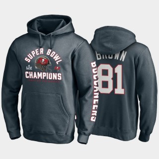 Buccaneers Antonio Brown Super Bowl LV Champions Lateral Pass Pullover Hoodie - Charcoal