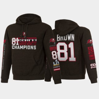 Buccaneers Antonio Brown Super Bowl LV Champions Name Number Pullover Hoodie - Charcoal