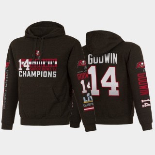 Buccaneers Chris Godwin Super Bowl LV Champions Name Number Pullover Hoodie - Charcoal