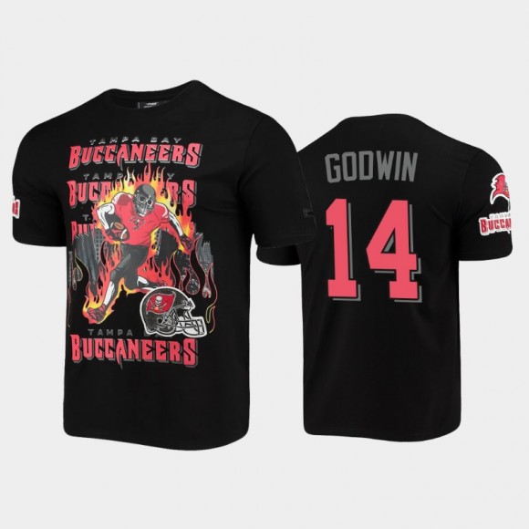 Tampa Bay Buccaneers Chris Godwin Black Team Logo Skeleton T-Shirt
