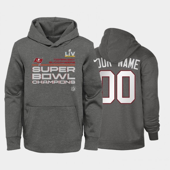 Youth Buccaneers Custom Charcoal Super Bowl LV Champions Trophy Hoodie