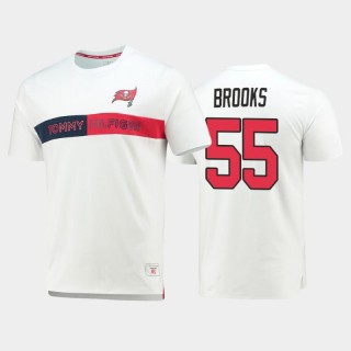 Tampa Bay Buccaneers Derrick Brooks White Team Logo Core Retired Player T-Shirt