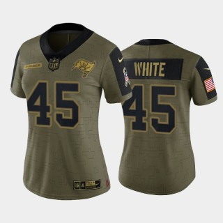 Women's Devin White Buccaneers Olive 2021 Salute To Service Limited Jersey