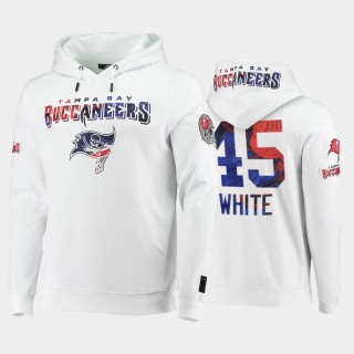 Devin White #45 Buccaneers White 2021 Independence Day Americana Pullover Hoodie