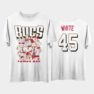 Tampa Bay Buccaneers Devin White White NFL x Nickelodeon Cartoon Graphic T-Shirt