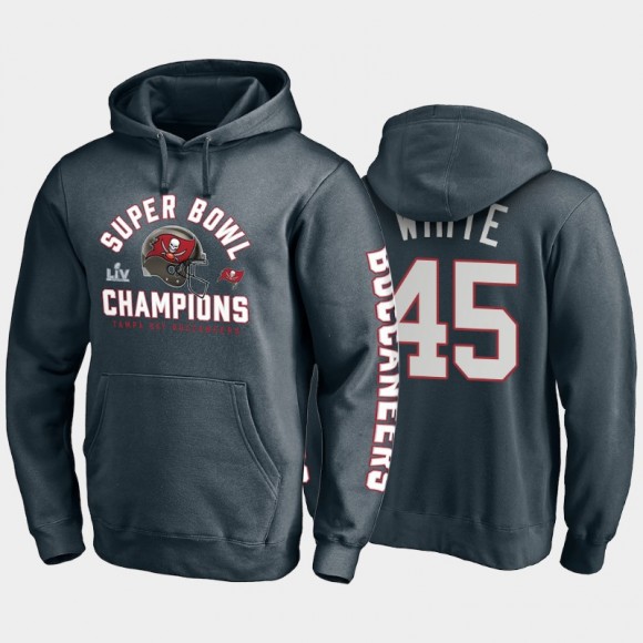 Buccaneers Devin White Super Bowl LV Champions Lateral Pass Pullover Hoodie - Charcoal