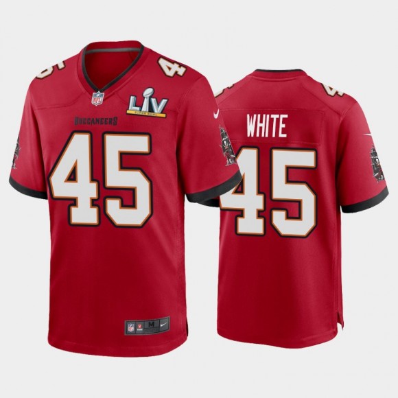 Tampa Bay Buccaneers Devin White Red Super Bowl LV Game Jersey