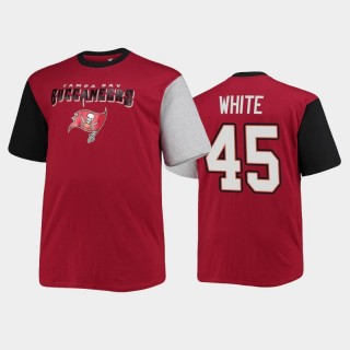 Tampa Bay Buccaneers Devin White Red Black Team Logo Colorblocked T-Shirt
