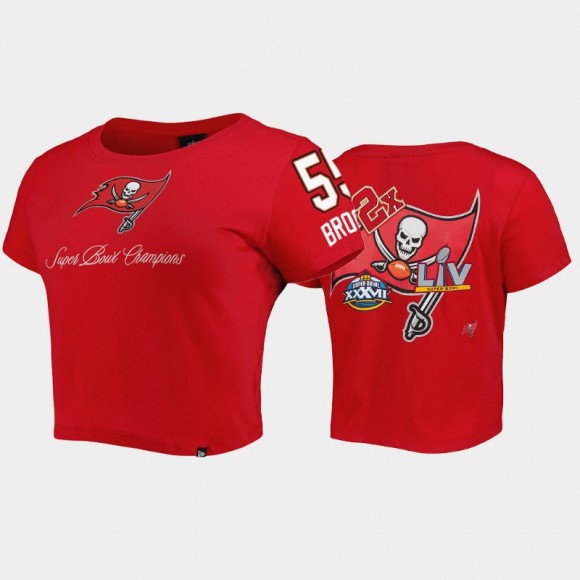 Women's Derrick Brooks Tampa Bay Buccaneers Historic Champs Retired Player T-Shirt - Red