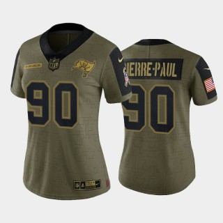 Women's Jason Pierre-Paul Buccaneers Olive 2021 Salute To Service Limited Jersey
