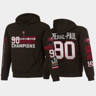Buccaneers Jason Pierre-Paul Super Bowl LV Champions Name Number Pullover Hoodie - Charcoal