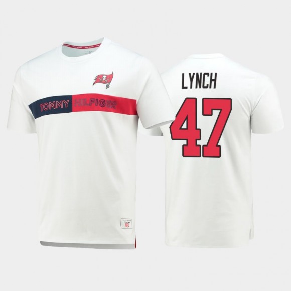 Tampa Bay Buccaneers John Lynch White Team Logo Core Retired Player T-Shirt