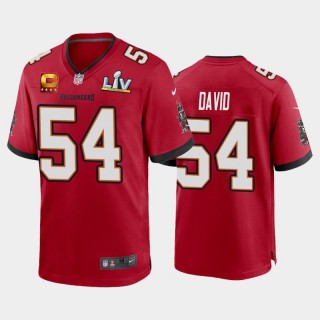 Tampa Bay Buccaneers Lavonte David Red Super Bowl LV Captain Patch Game Jersey