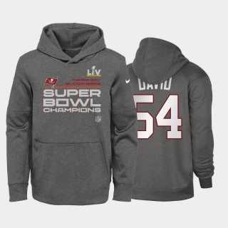 Youth Buccaneers Lavonte David Charcoal Super Bowl LV Champions Trophy Hoodie