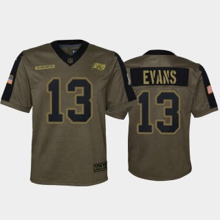 Youth Mike Evans Tampa Bay Buccaneers Olive 2021 Salute To Service Game Jersey