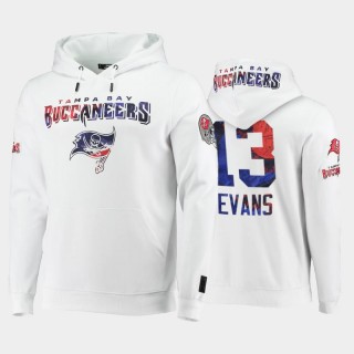 Mike Evans #13 Buccaneers White 2021 Independence Day Americana Pullover Hoodie