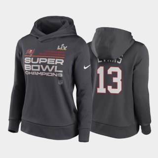 Women's Buccaneers Mike Evans Anthracite Super Bowl LV Champions Trophy Hoodie