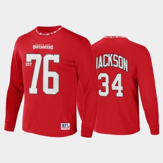 Men's Buccaneers #34 Dexter Jackson Red Name Number Core Team T-Shirt