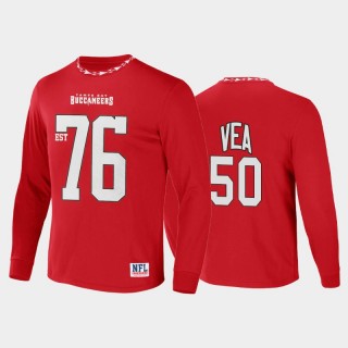 Men's Buccaneers #50 Vita Vea Red Name Number Core Team T-Shirt