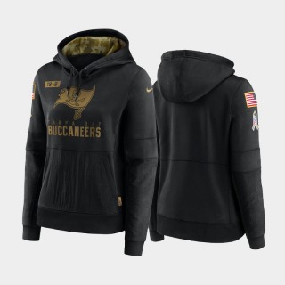 Women's Tampa Bay Buccaneers Black 2020 Salute To Service Performance Pullover Hoodie