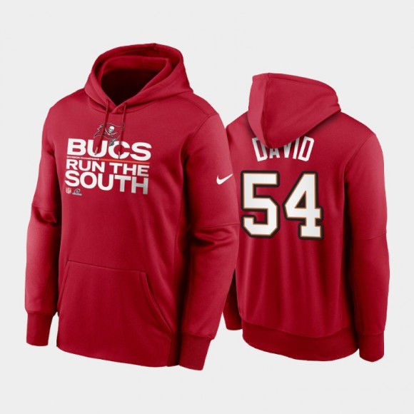 Buccaneers #54 Lavonte David 2021 NFC South Division Champions Red Hoodie