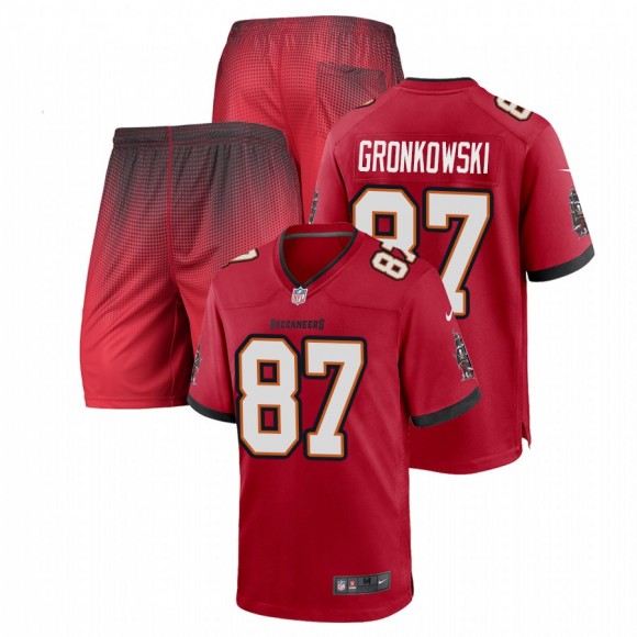 Tampa Bay Buccaneers Rob Gronkowski Red Game Jersey Shorts Set