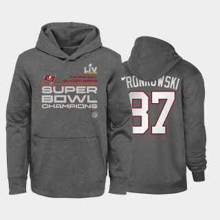 Youth Buccaneers Rob Gronkowski Charcoal Super Bowl LV Champions Trophy Hoodie