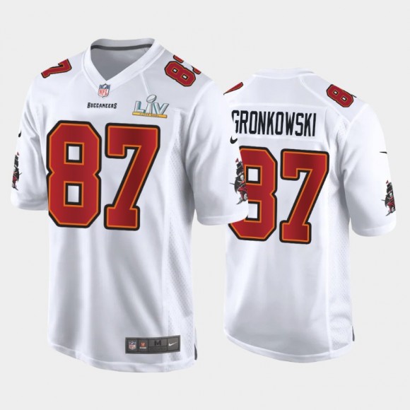 Tampa Bay Buccaneers Rob Gronkowski White Super Bowl LV Game Fashion Jersey