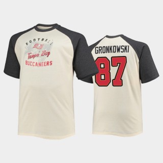 Tampa Bay Buccaneers Rob Gronkowski White Vintage Name Number Raglan T-Shirt