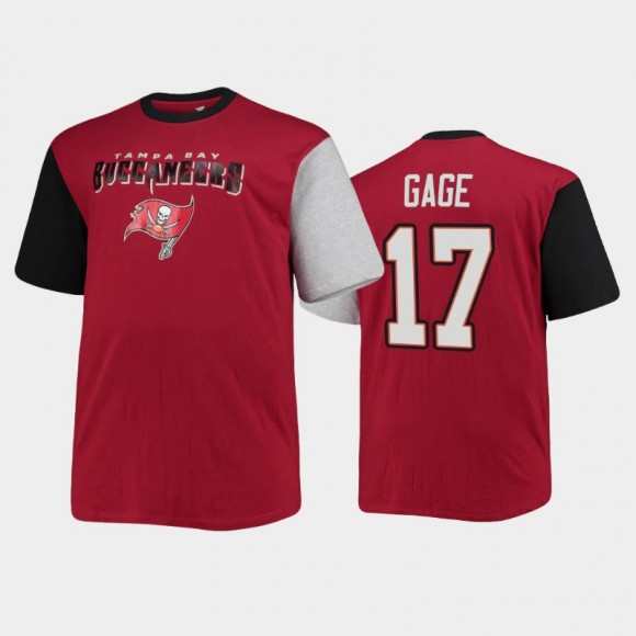 Tampa Bay Buccaneers Russell Gage Red Black Team Logo Colorblocked T-Shirt